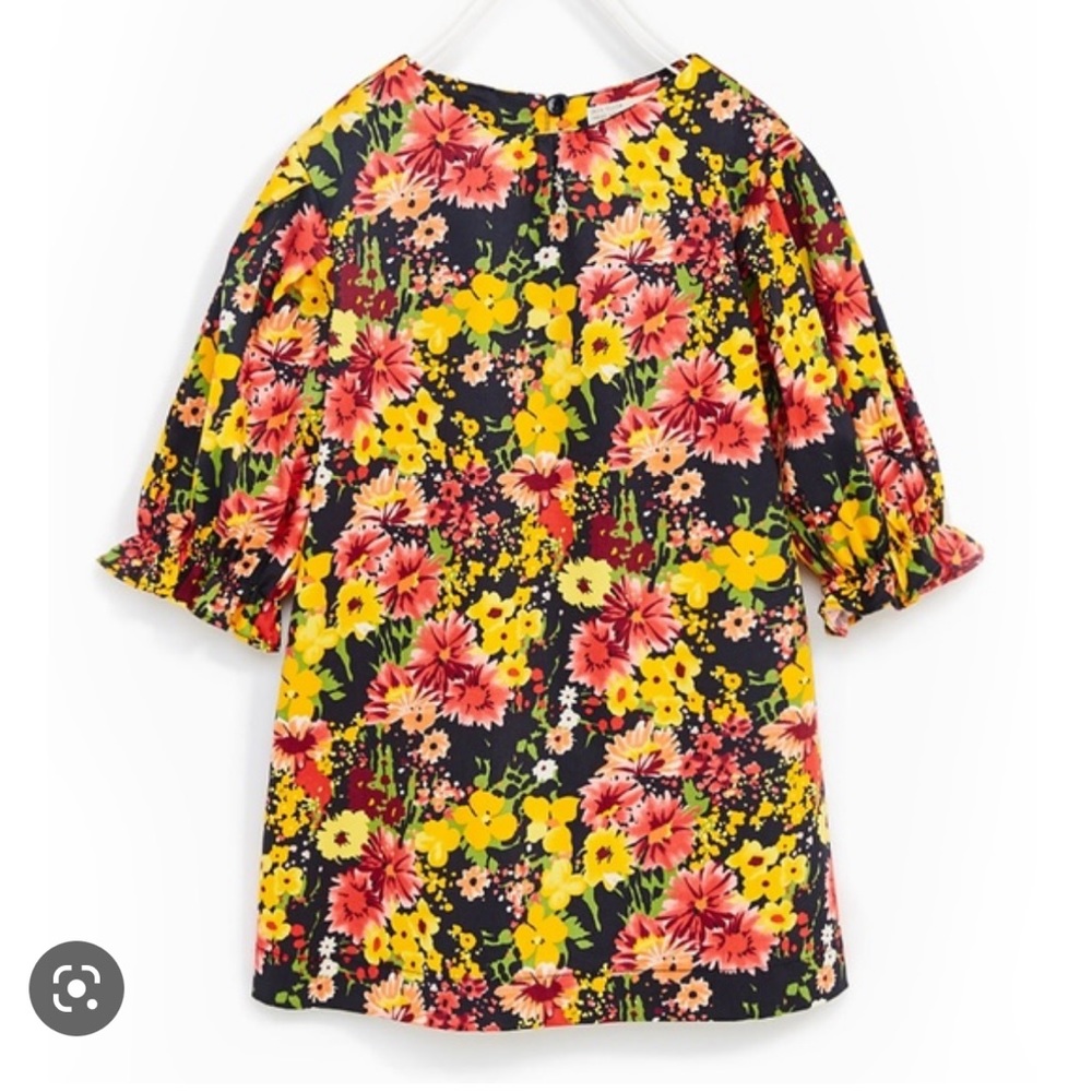 ZARA Floral 3/4 Sleeve Dress